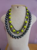 Maxi-Colar Bolas Cinza&Neon
